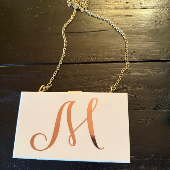 Monogrammed Lucite Purse - Initial M - Picture 1 of 5